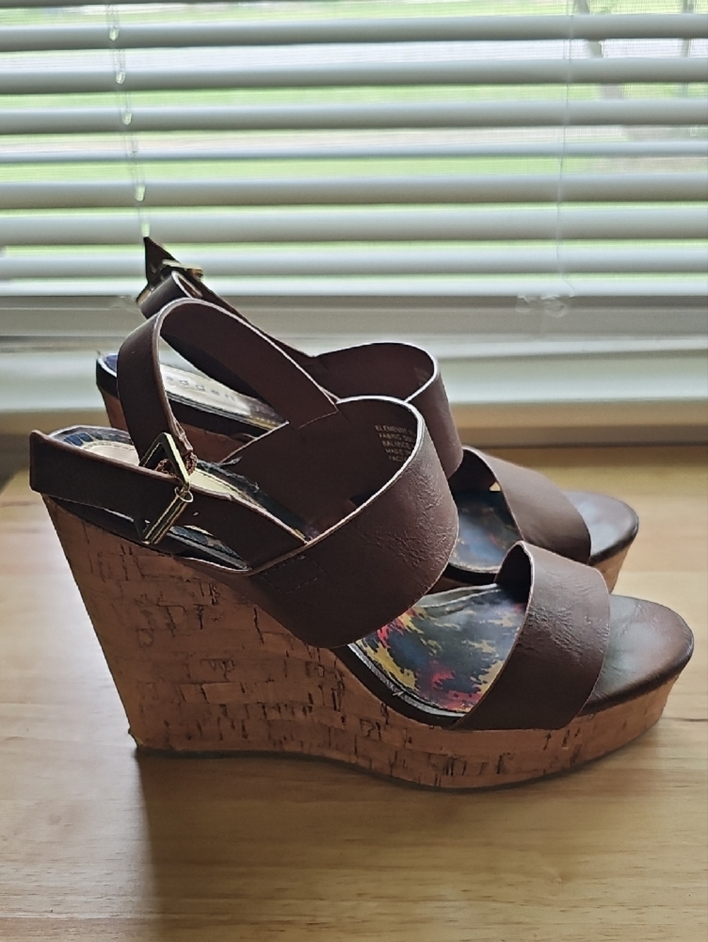 Madden Girl Brown Double-Strap Ankle Buckle Sandals - Picture 2 of 6